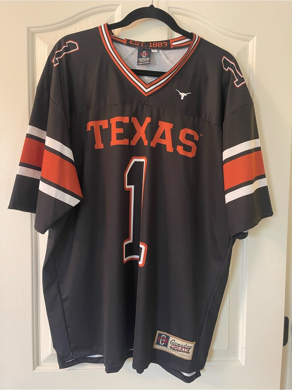 Gameday Greats Black and Orange 'TEXAS' Longhorns Football Jersey